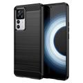 Xiaomi 12T/12T Pro Brushed TPU Case - Carbon Fiber - Black