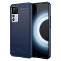 Xiaomi 12T/12T Pro Brushed TPU Case - Carbon Fiber - Blue