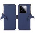 Xiaomi 14 Pro Wallet Leather Case with RFID - Blue