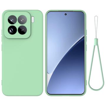 Xiaomi 15 Pro Liquid Silicone Case with Hand Strap - Green