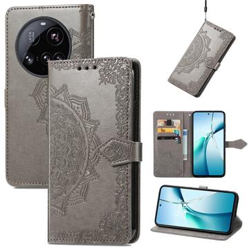 Xiaomi 15 Ultra Mandala Series Wallet Case - Grey