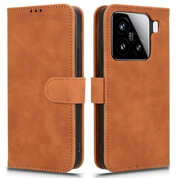 Xiaomi 15 Wallet Case with Magnetic Closure - Brown