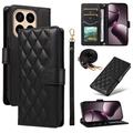 Xiaomi 15T Luxury Quilted Wallet Case - Black