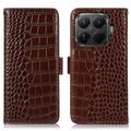 Xiaomi 15T Pro Crocodile Series Wallet Leather Case with RFID - Brown