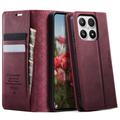 Xiaomi 17 Caseme 033 Calf Texture Wallet Case with RFID Blocking - Red