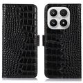 Xiaomi 17 Crocodile Series Wallet Leather Case with RFID - Black