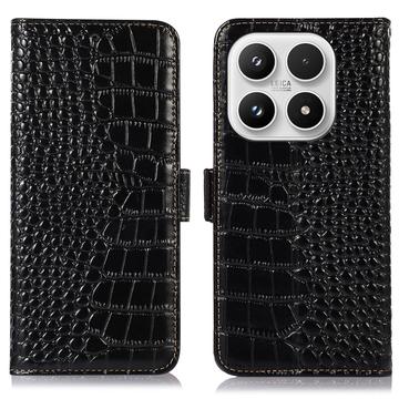Xiaomi 17 Crocodile Series Wallet Leather Case with RFID - Black