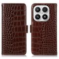 Xiaomi 17 Crocodile Series Wallet Leather Case with RFID - Brown
