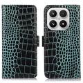 Xiaomi 17 Crocodile Series Wallet Leather Case with RFID - Green