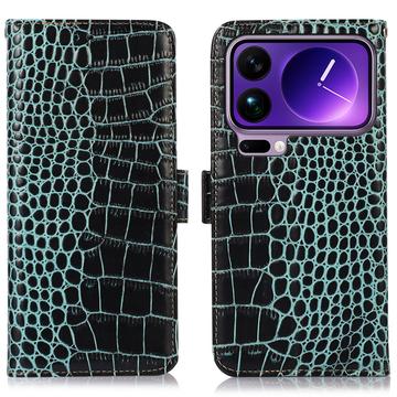 Xiaomi 17 Pro Crocodile Series Wallet Leather Case with RFID - Green