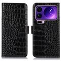Xiaomi 17 Pro Max Crocodile Series Wallet Leather Case with RFID - Black
