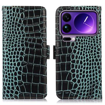 Xiaomi 17 Pro Max Crocodile Series Wallet Leather Case with RFID - Green