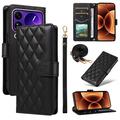 Xiaomi 17 Pro Max Luxury Quilted Wallet Case - Black