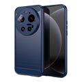 Xiaomi 17 Ultra Brushed TPU Case - Carbon Fiber - Blue