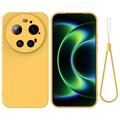 Xiaomi 17 Ultra Liquid Silicone Case with Hand Strap - Yellow
