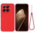 Xiaomi 17T Pro Liquid Silicone Case with Hand Strap - Red