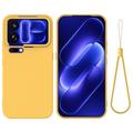 Xiaomi 18 Pro Max Liquid Silicone Case with Hand Strap - Yellow