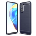 Xiaomi MI 10T 5G/10T Pro 5G Brushed TPU Case - Carbon Fiber - Blue