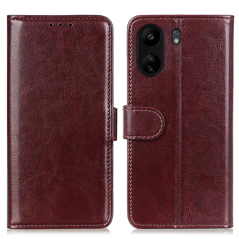 Xiaomi Poco C65/Redmi 13C Wallet Case with Closure Brown