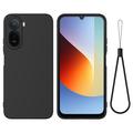 Xiaomi Poco C81 Pro Liquid Silicone Case with Hand Strap - Black