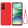 Xiaomi Poco C81x Liquid Silicone Case with Hand Strap - Red