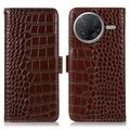 Xiaomi Poco F7 Pro Crocodile Series Wallet Leather Case with RFID - Brown