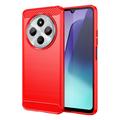 Xiaomi Redmi 14C Brushed TPU Case - Carbon Fiber - Red