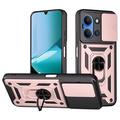Xiaomi Redmi 15 4G/5G Rotary Ring Hybrid Case with Camera Shield - Rose Gold