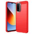 Xiaomi Redmi 15a/R70/R70m Brushed TPU Case - Carbon Fiber - Red