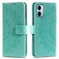 Xiaomi Redmi 15a Mandala Wallet Case with Wrist Strap - Mint Green