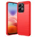 Xiaomi Redmi 17 5G/4G Brushed TPU Case - Carbon Fiber - Red