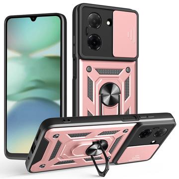 Xiaomi Redmi A5 4G/Poco C71 Rotary Ring Hybrid Case with Camera Shield - Rose Gold