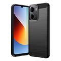 Xiaomi Redmi A7 Pro Brushed TPU Case - Carbon Fiber - Black