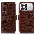 Xiaomi Redmi K100 Pro/Poco F9 Pro Crocodile Series Wallet Leather Case with RFID - Brown