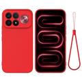 Xiaomi Redmi K100 Pro Max/Poco F9 Ultra Liquid Silicone Case with Hand Strap - Red