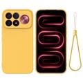 Xiaomi Redmi K100 Pro Max/Poco F9 Ultra Liquid Silicone Case with Hand Strap - Yellow