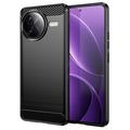 Xiaomi Redmi K80 Pro/Poco F7 Ultra Brushed TPU Case - Carbon Fiber - Black