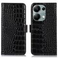 Xiaomi Redmi Note 13 Pro 4G/Poco M6 Pro Crocodile Series Wallet Leather Case with RFID - Black