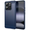 Xiaomi Redmi Note 14 4G Brushed TPU Case - Carbon Fiber - Blue