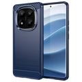 Xiaomi Redmi Note 14 Pro+ 5G Brushed TPU Case - Carbon Fiber - Blue