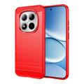 Xiaomi Redmi Note 15 Pro 5G Brushed TPU Case - Carbon Fiber - Red