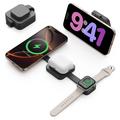 Y222 15W Ultra-Compact 3-in-1 Magnetic MagSafe Wireless Charger - Black