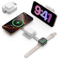Y222 15W Ultra-Compact 3-in-1 Magnetic MagSafe Wireless Charger - White