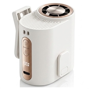 Y66 Clip-On Semiconductor Cooling Waist Fan with Digital Display - White