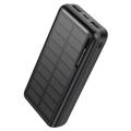 Solar Power Bank YD-818P - 2x USB-A, USB-C, 30000mAh - Black