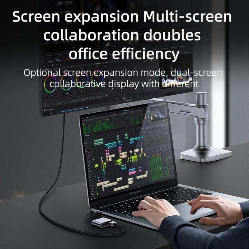 YESIDO HM15 USB / TypeC to VGA + HD Adapter HDTV Dual Monitors