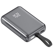 YM-1254 Mini Power Bank with Built-In Cable - 20000mAh - Tarnish