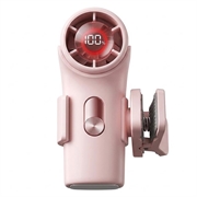 YS-G10 Clip-On Mini Handheld Fan with Digital Display - Pink