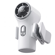 YS-G10 Clip-On Mini Handheld Fan with Digital Display - White