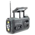 YX328 Emergency Hand Crank Solar Radio with Flashlight, 4000mAh Power Bank - Grey